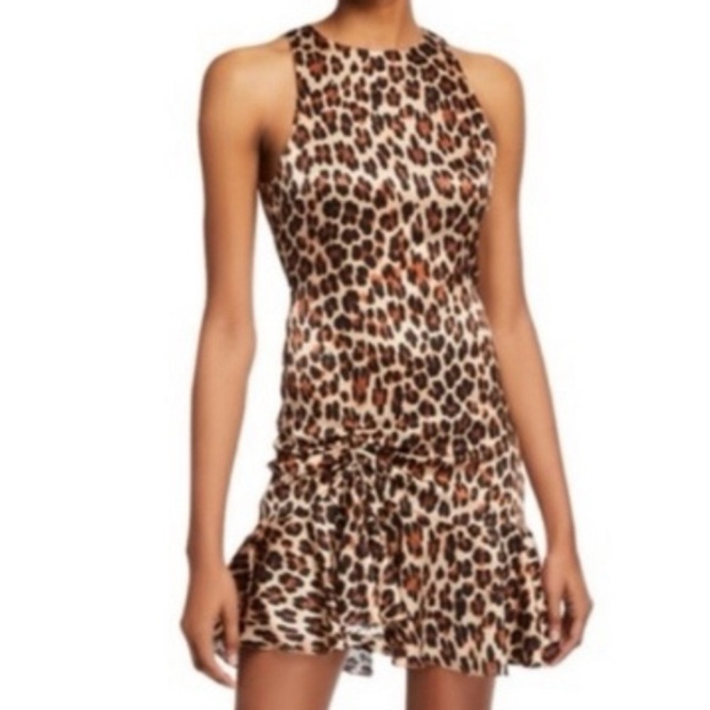 Caroline Constas Leopard Print Mini Dress